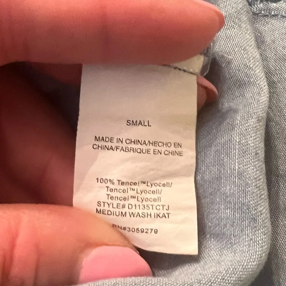 THREAD & SUPPLY 100% Tencel Denim Style Dress with Raw Hem - Picture 5 of 7